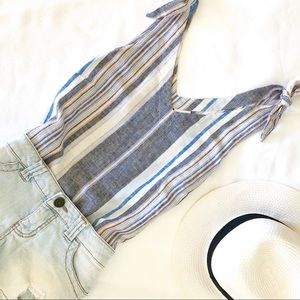 NWT Striped Tie Shoulder Tank